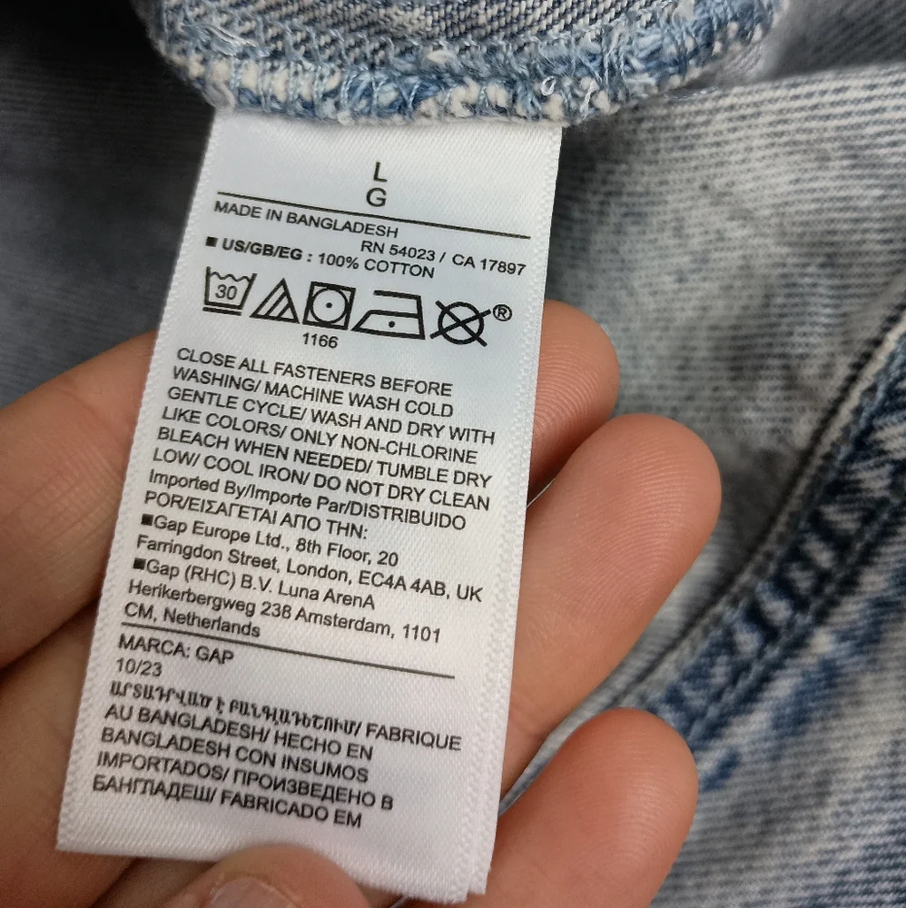 GAP oversized trucker workwear blue y2k work‎ Denim shacket utility chore Jacket
